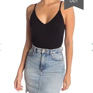 NWOT bp ribbed knit v neckline thong  bodysuit